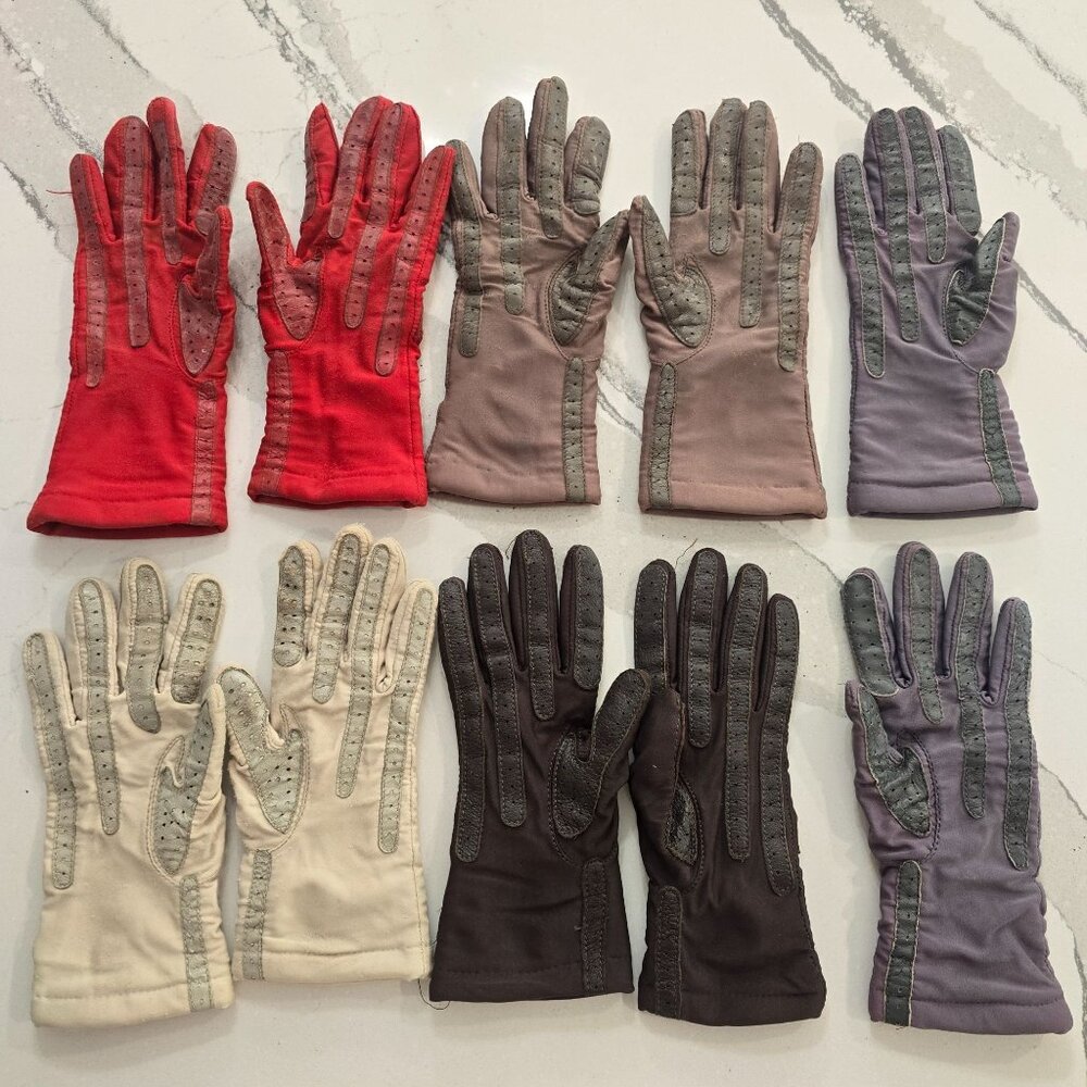 vintage Isotoner Warm-Ups Aris & Woolite One Size Gloves Set Of 5 Multiple Color